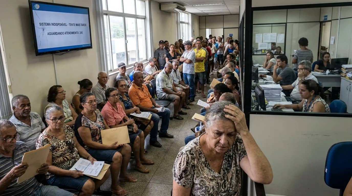 Meu INSS com falhas trava aposentadorias e infla fila