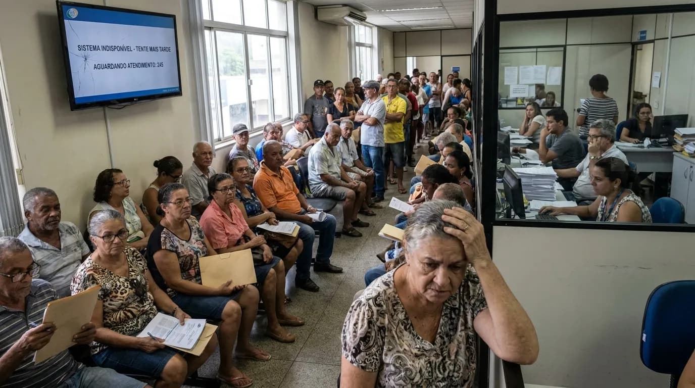 Meu INSS com falhas trava aposentadorias e infla fila